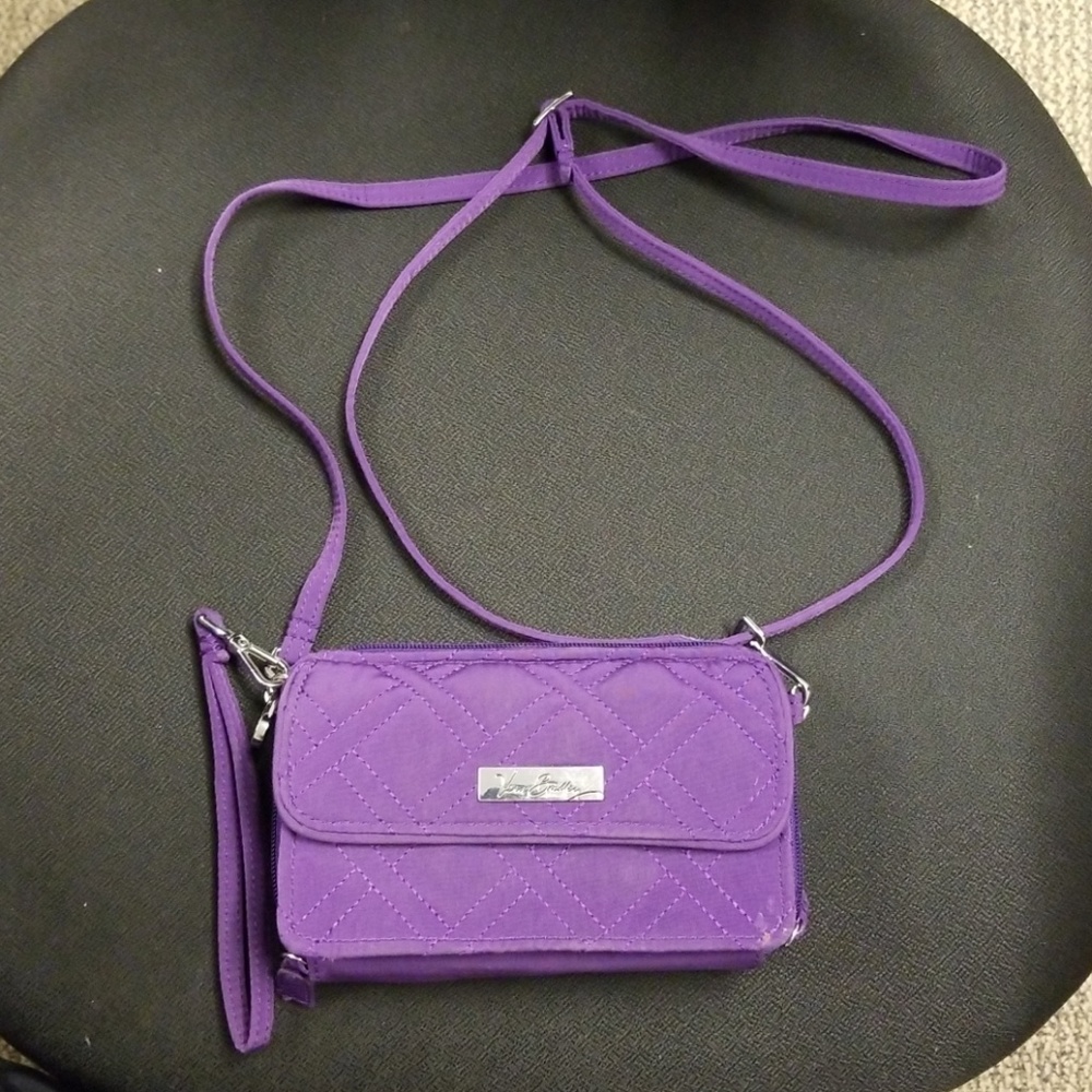 NWOT Vera Bradley purple wallet w/removable strap